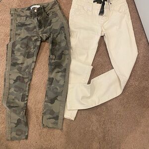 Bundle  of 2 …Zara Green and Cream Skinny Jeans